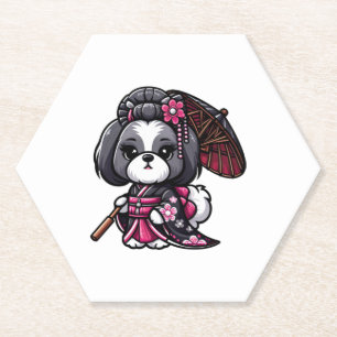 Porta-copo De Papel Lhasa Apso Dog Kimono