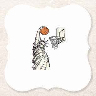Porta-copo De Papel Liberty Basketball Dunk Desenho de Gravura Vintage
