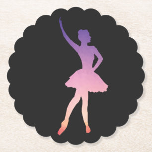 Porta-copo De Papel Linda bailarina roxa rosa e roxa, para balé