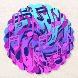 Porta-copo De Papel Linda Música Colorida Padrões Musicais Livremente