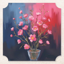 Porta-copo De Papel Lindas Flores Em Um Vaso