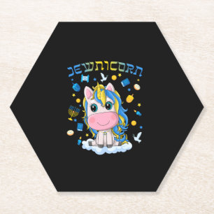 Porta-copo De Papel Lindo Menorah Dreidel Unicórnio Judaico Menorá Hap
