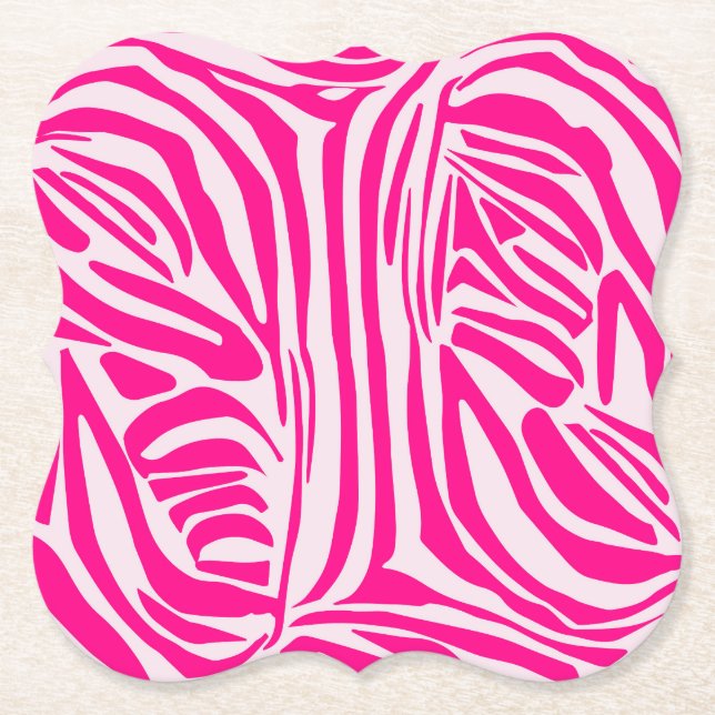 Porta-copo De Papel Listras de zebra rosa (Frente)