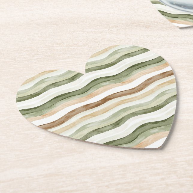 Porta-copo De Papel Listras Marrom Creme Verde (Angular)