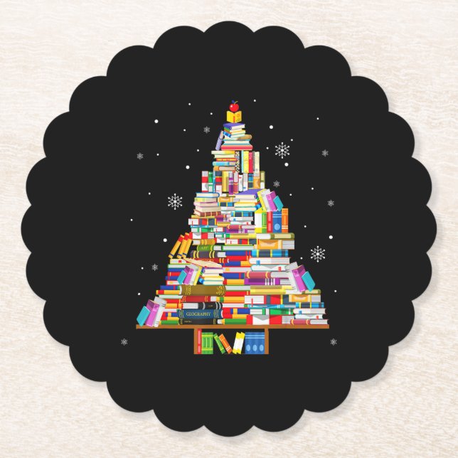 Porta-copo De Papel livro de Natal bibliotecário livro de livros amant (Frente)