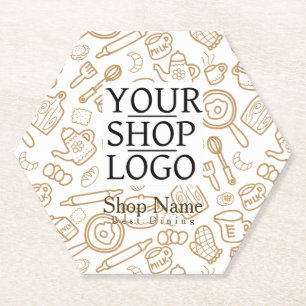 Porta-copo De Papel Logotipo castanho branco de Kitchenware