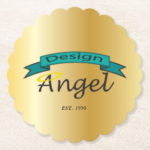 Porta-copo De Papel Logotipo feito sob encomenda Scalloped ouro