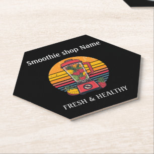 Porta-copo De Papel Loja de Smoothie de Frutas Tropicais Retrô Bar de 
