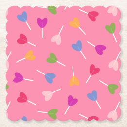 Porta-copo De Papel Lollipops De Coração Multicoloridos - Portas copos