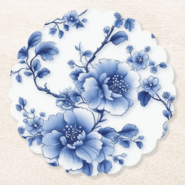Porta-copo De Papel Loral Bloom Napkins - Edição Blue Blossom
