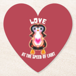 Porta-copo De Papel Love at the Speed of Light Penguin Gift