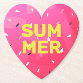 Porta-copo De Papel Love Summer Watermelon Heart Melon Seeds Pink