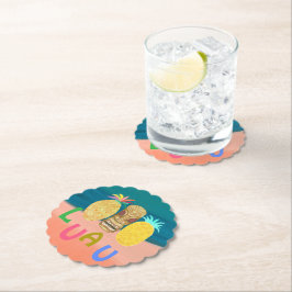 Porta-copo De Papel Luau Tiki de Abacaxi