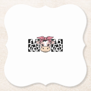 Porta-copo De Papel Mãe Vaca Fofa com Laço Design Gráfico_1