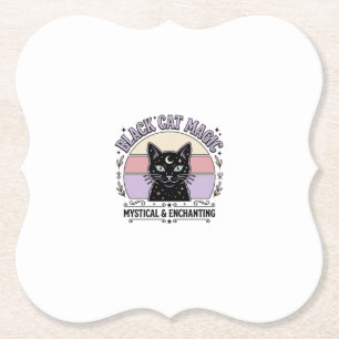 Porta-copo De Papel Magia de Gato Preto Gato Preto Arte Vetorial Vinta
