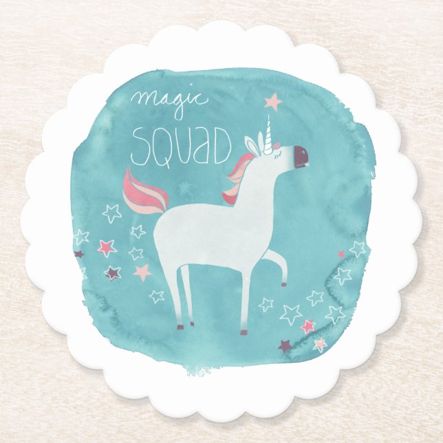 Porta-copo De Papel Magic Unicorn Squad (Frente)