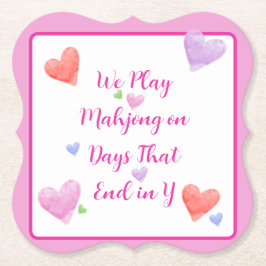 Porta-copo De Papel Mahjong Days End in Y Watercolor Heart (O coração