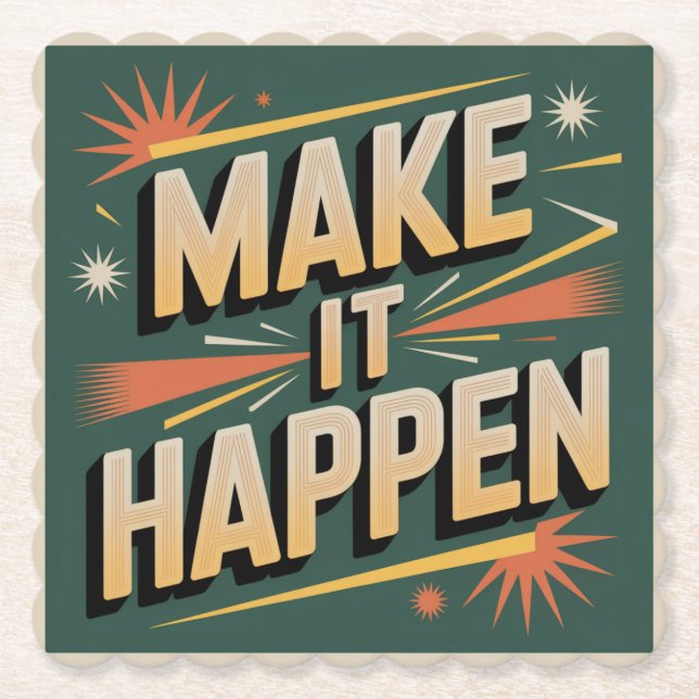 Porta-copo De Papel Make It Happen (Frente)