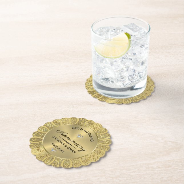 Porta-copo De Papel Mandala de ouro do 50º aniversário de casamento (Insitu)