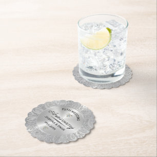 Porta-copo De Papel Mandala de prata de aniversário de casamento de 2