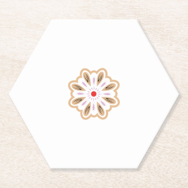Porta-copo De Papel Mandala Flower Art Impressão | Boho Decor (Frente)