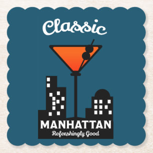 Porta-copo De Papel Manhattan Cocktail Wall Art