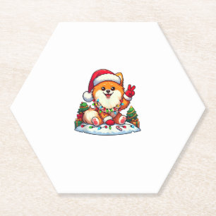 Porta-copo De Papel Mão de Paz Engraçada Luzes de Natal Pomeranianas M