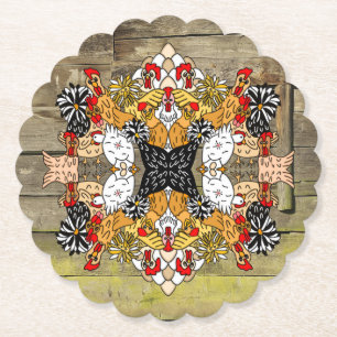 Porta-copo De Papel Mão Rústica De Madeira Desenhada Cartoon Engraç