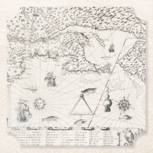 Porta-copo De Papel Mapa do Mundo Medieval Quebec - Nouvelle - França 