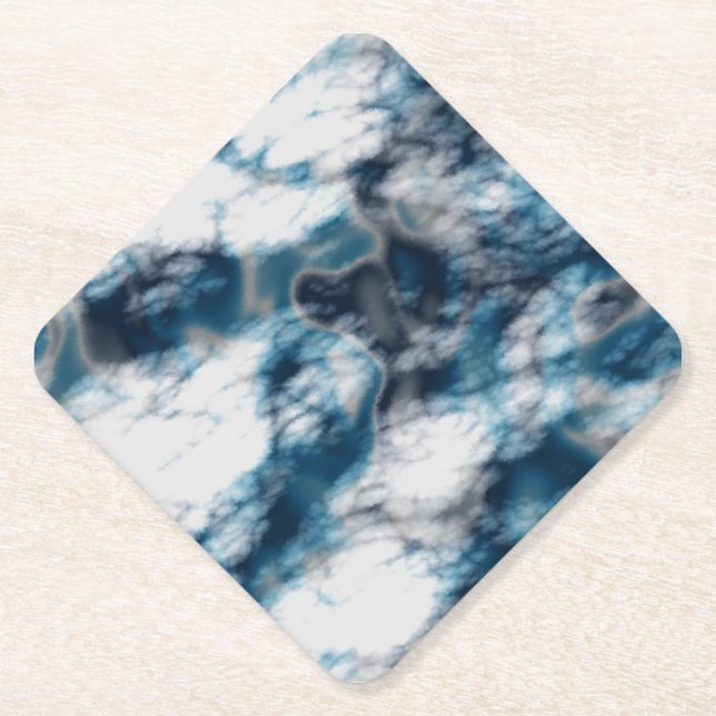 Porta-copo De Papel Marble Azul (Frente)
