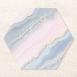 Porta-copo De Papel Marble Pastel Stone Texture Glitter Watercolor
