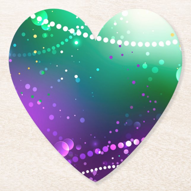 Porta-copo De Papel Mardi Gras Festivo Purple Background (Frente)