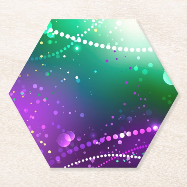 Porta-copo De Papel Mardi Gras Festivo Purple Background (Frente)