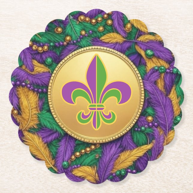 Porta-copo De Papel Mardi Gras Fleur de lis (Frente)