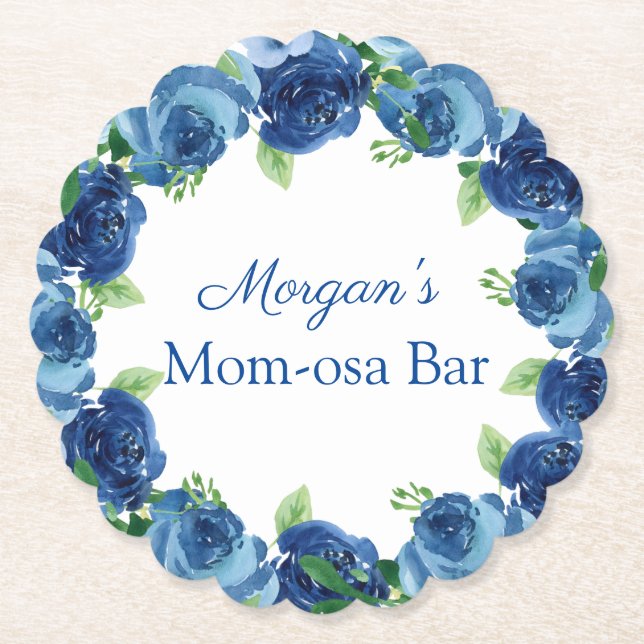 Porta-copo De Papel Marinho Azul, Porta copos de Papel para Bebê (Frente)