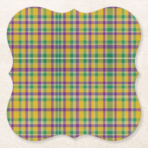 Porta-copo De Papel Medalha colorida Mardi Gras Gingham