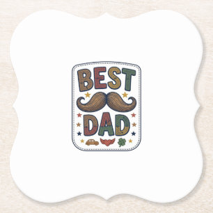 Porta-copo De Papel Melhor Design de Pai Bigode Vintage Vector Pai_1