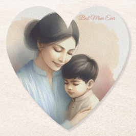 Porta-copo De Papel Melhor Ilustração de Aquarela Mãe Alguma Vez