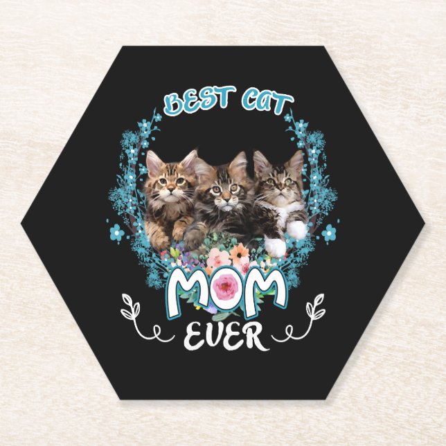 Porta-copo De Papel Melhor Mãe De Gato (Frente)