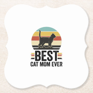 Porta-copo De Papel Melhor Mãe de Gato de Todos os Tempos Design Retro