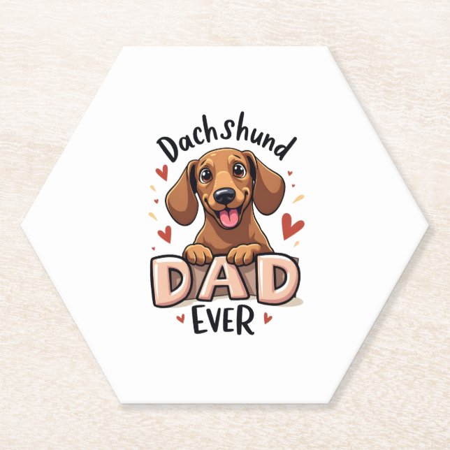 Porta-copo De Papel Melhor Pai De Dachshund Nunca (Frente)