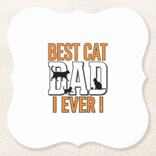 Porta-copo De Papel Melhor Pai de Gato de Todos os Tempos Camisa Vinta