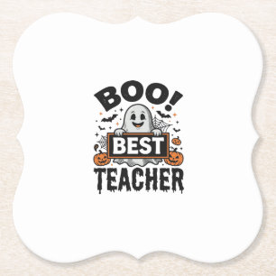 Porta-copo De Papel Melhor Professor Boo Design de Halloween Vintage p