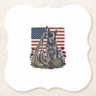 Porta-copo De Papel Memorial Patriótico Blue Heeler Gravura Vintage S