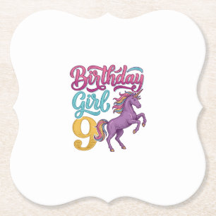 Porta-copo De Papel Menina de Aniversário Unicórnio 9 Design de Gravur