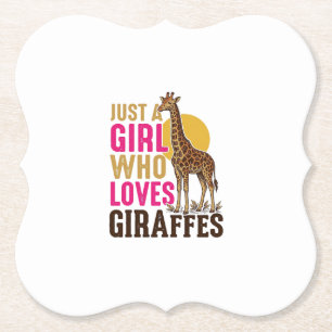 Porta-copo De Papel Menina Que Ama Girafas Camisa Vintage de Girafa De