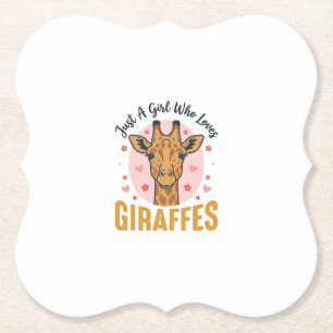 Porta-copo De Papel Menina Que Ama Girafas Desenho de Gravura Vintage_