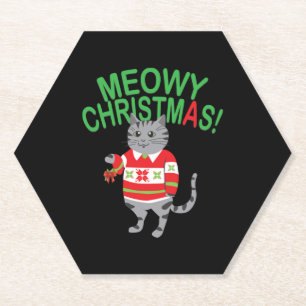 Porta-copo De Papel Meowy Cat Natal