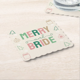 Porta-copo De Papel Merry & Bride Chuveiro de Noiva de Natal