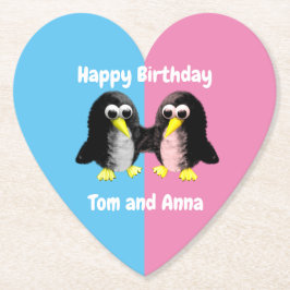 Porta-copo De Papel Meu amigo, o pinguim, personalizado para gêmeos